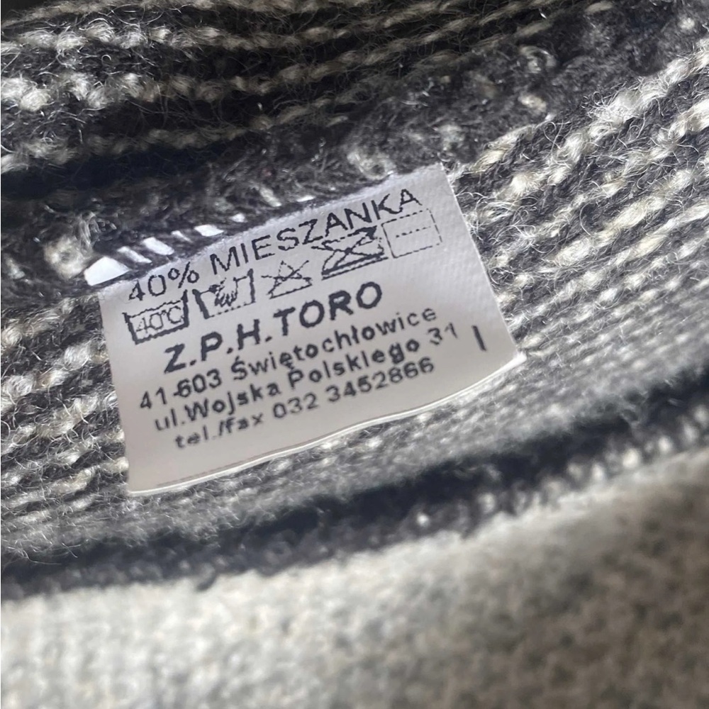 Vintage Toro Boiled Wool Blend A-Line Car Coat Grey Black Trim Size M - Picture 8 of 12